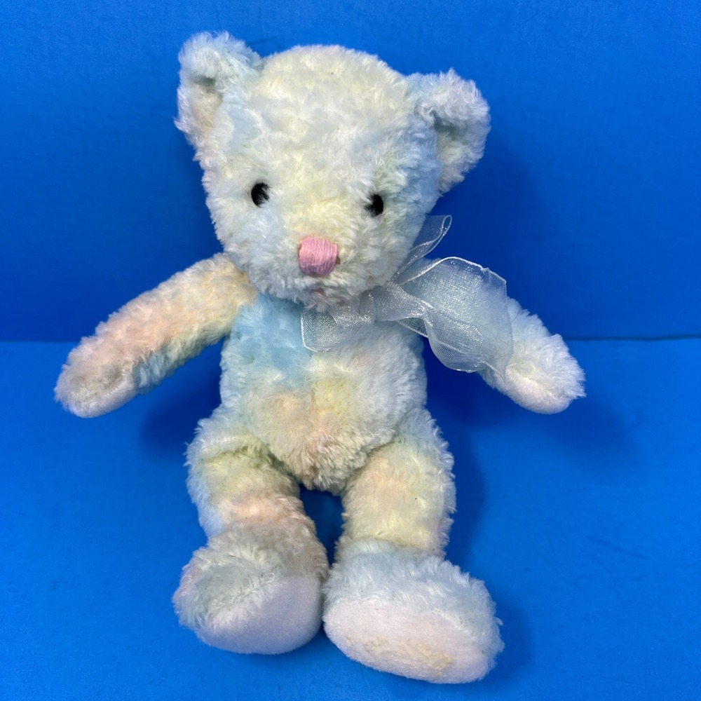 Baby Ganz Plush Pastel Teddy Bear 7 Inch Multicolored Ribbon Bow 2000